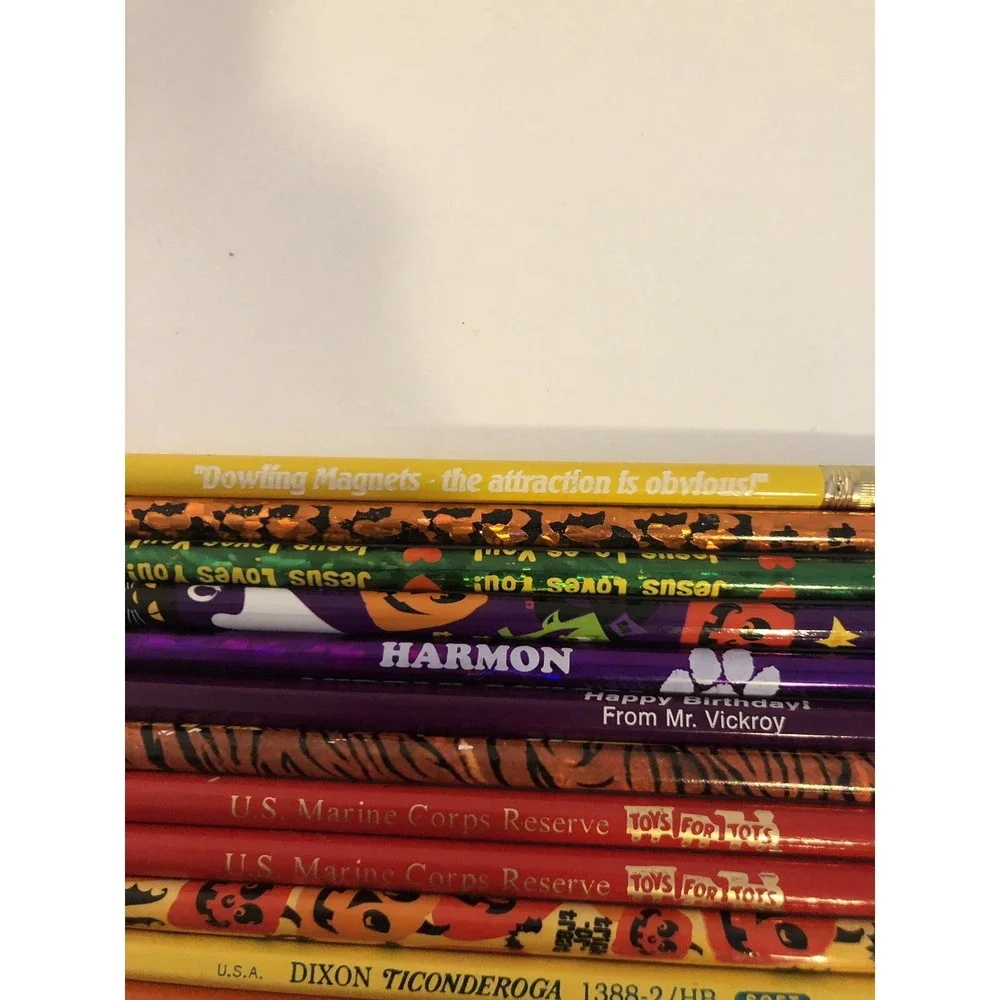 Mixed Vintage Novelty Pencils Lot 24ct Multicolor Excellent Dixon Empire Disney